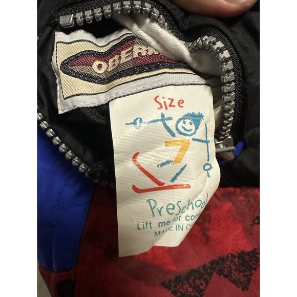 80s Vintage Obermeyer Kids Size 7 Retro One Piece Reversible Snowsuit Snow Bib - Picture 9 of 10